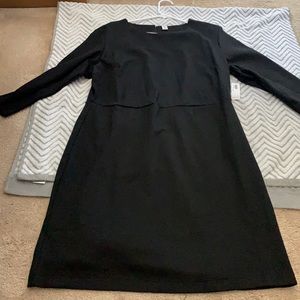 Solid long sleeve black dress